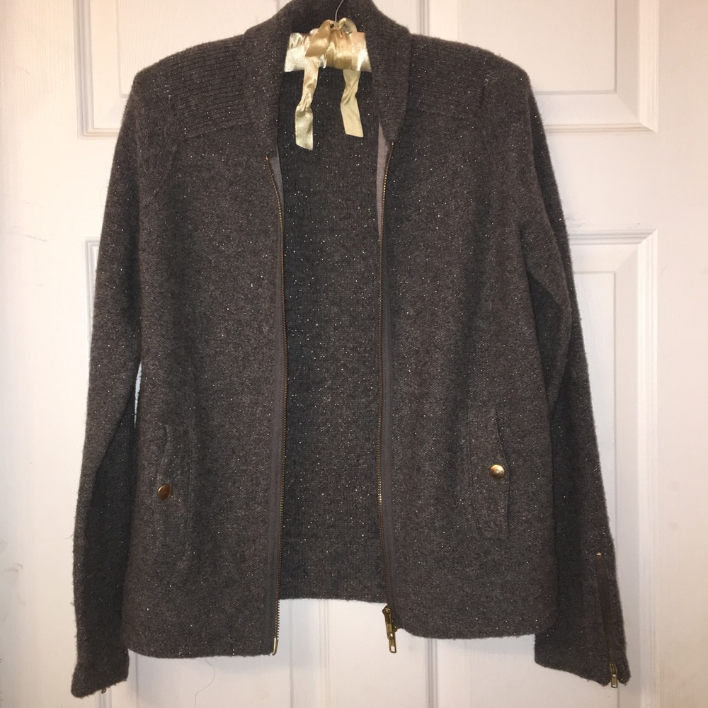 💯% authentic J CREW wool blend gray gold sweater - Picture 8 of 8
